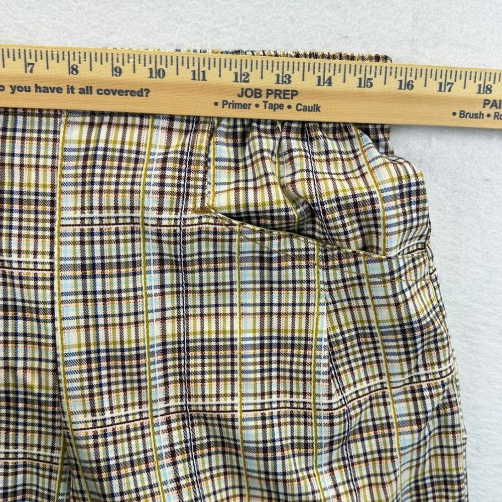 Free People Nice Choice Stripe Plaid Pull On Pants Barrel Leg Size Medium NEW - Picture 13 of 16
